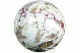 Polished Rubellite (Tourmaline) & Quartz Sphere - Madagascar #230170-1